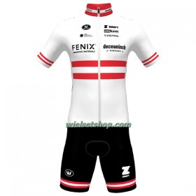 Fietskleding (Fietsshirt + Korte Koersbroek) 2023 Fenix-Deceuninck Oostenrijks Kampioenschap - Rood Wit